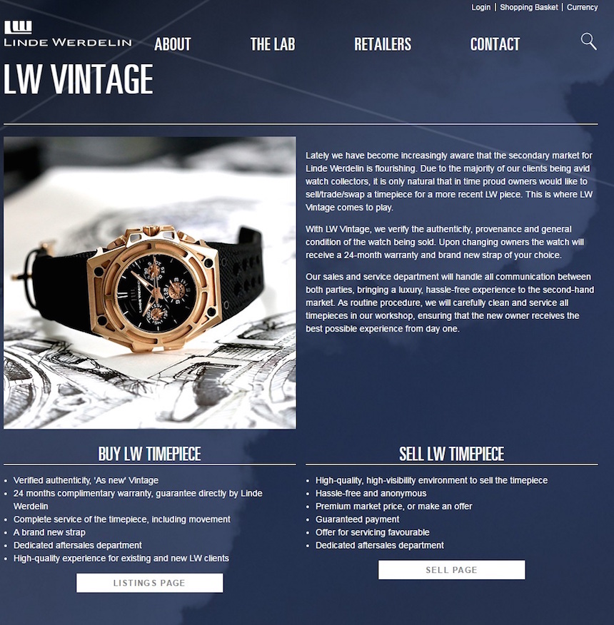 Linde Werdelin Launches 'LW Vintage,' First Brand-Curated Pre-Owned Watch Market Watch Industry News 
